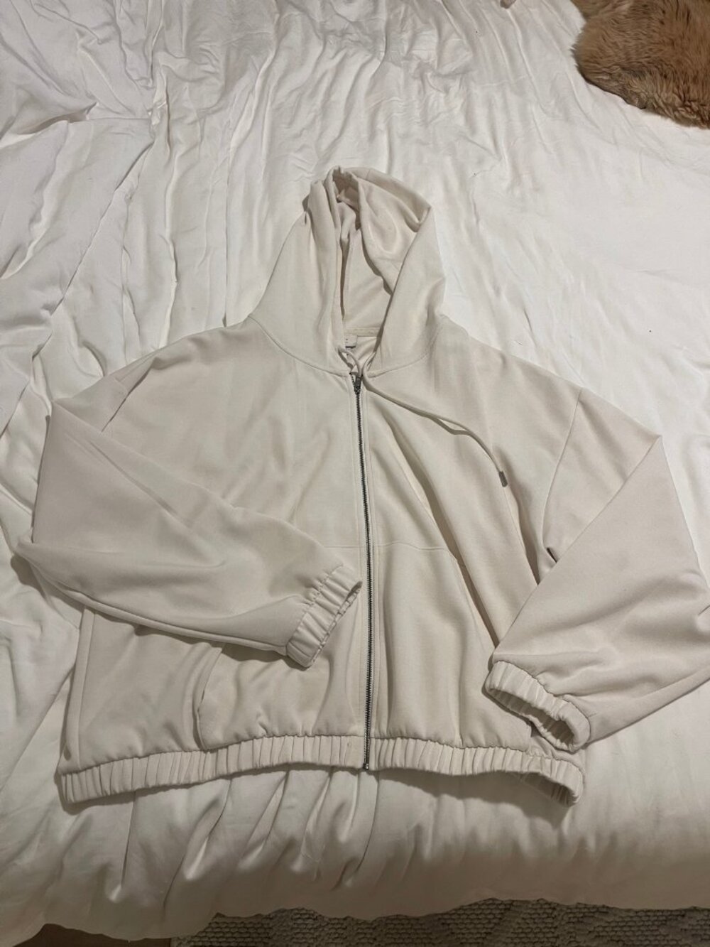 A New Day Cream Zip-Up Hoodie Size XL NWOT